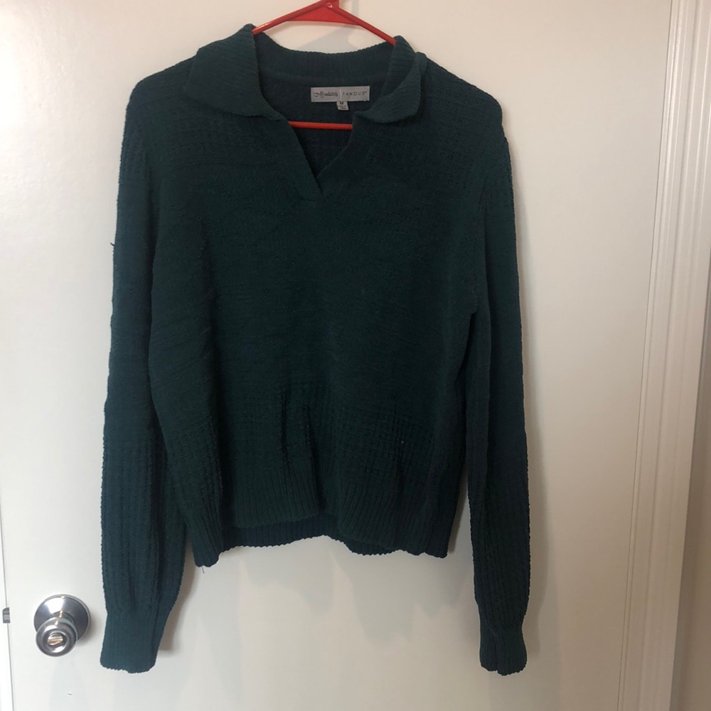 Green collared sweater